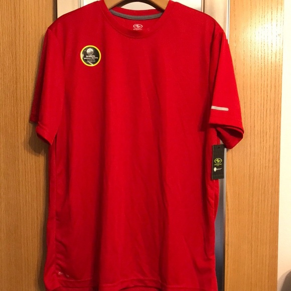 Athletic Works medium DriWorks red short sleeve moisture wicking - Picture 1 of 8